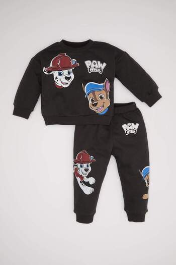 DeFacto Baby Boy 2 Piece Set Paw Patrol Crew Neck Sweatshirt Elastic Waist Jogger Sweatpants D1889A52