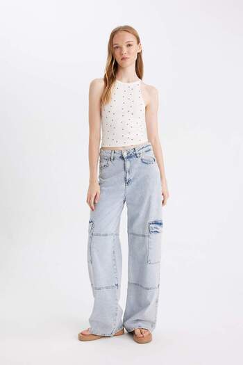 DeFacto Ribbed Patterned Camisole Athlete - Coool D4244AX24HS