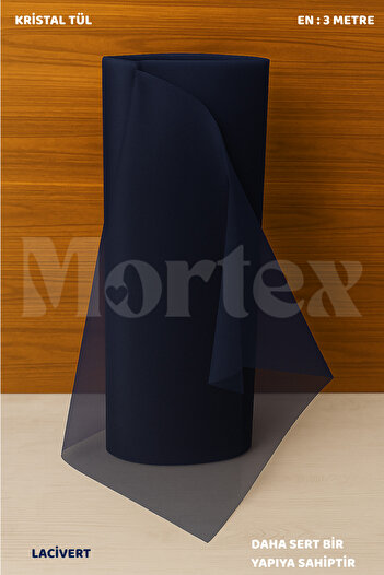 Mortex Navy Blue Crystal Tulle 100X300 cm |   Engagement, Henna, Wedding, Bundle, Door and Party Decoration