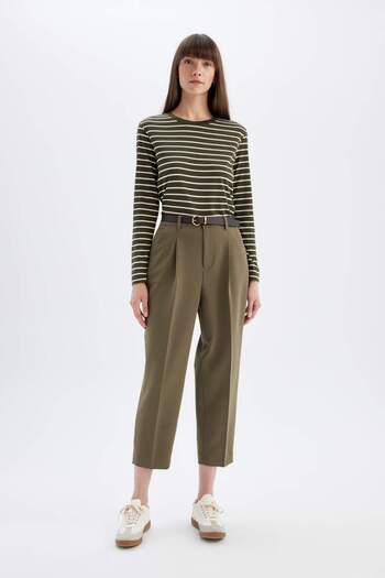 DeFacto Regular Fit Crew Neck Striped Casual Long Sleeve T-Shirt A9254Ax24Au