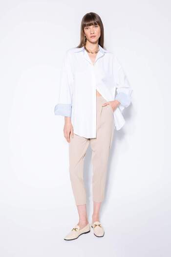 DeFacto Oversize Wide Fit Basic μακρυμάνικο πουκάμισο από απλή ποπλίνα D3152AX24AU