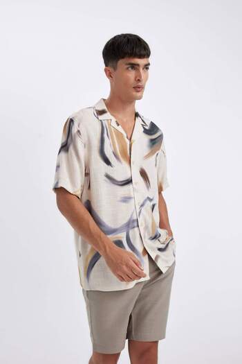 DeFacto Relax Fit Yazlık Polo Yaka Kısa Kollu Gömlek D4198AX24SM