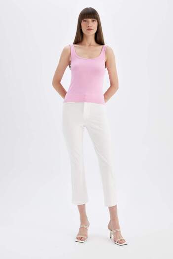 DeFacto U Collar Slim Fit Ribbed Athlete - C0095ax24sm