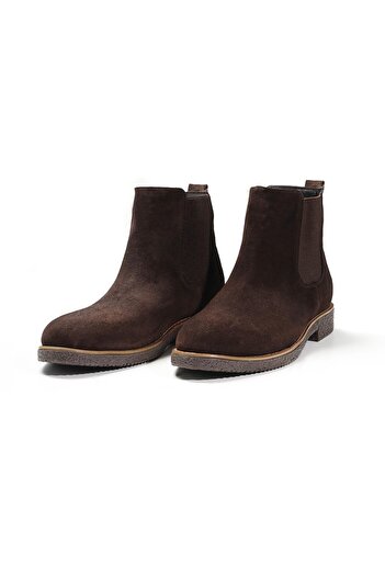 Dufy Dark Brown Men's Suede Flat Boots
