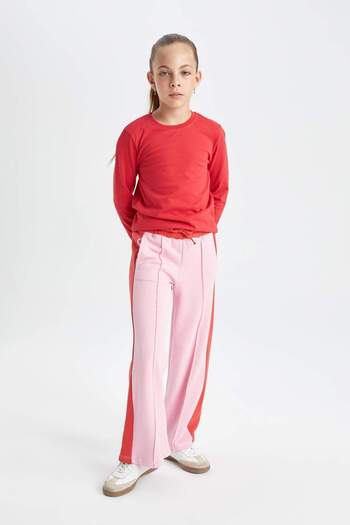 DeFacto Kız Çocuk Renk Bloklu Wide Leg Geniş Bol Paça Eşofman Altı C9673A824AU