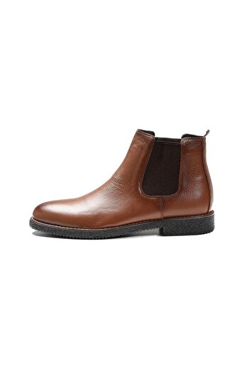 Dufy Tan Men's Leather Flat Boots