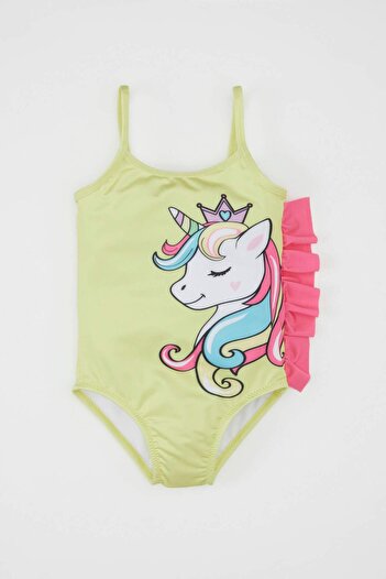 DeFacto Unicorn Printed Baby Girl Swimsuit - C0822A524SM