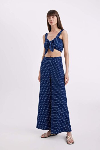DeFacto Wide Leg Puantiye Bürümcük Pantolon D4265AX24HS