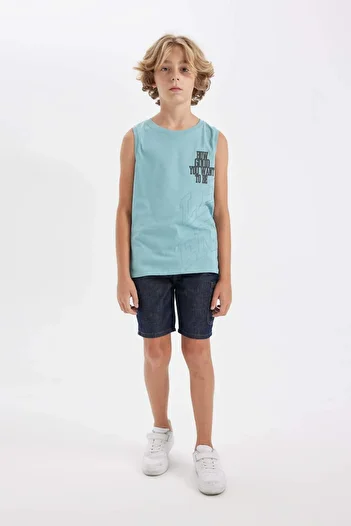 DeFacto Boy's Printed Crew Neck Tank Top - D0780A824HS