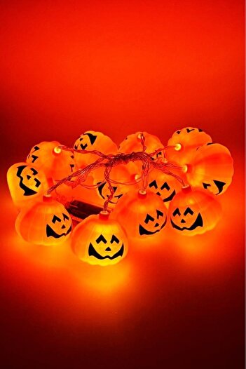 BeySüS Cadılar Bayramı Halloween Pilli Balkabağı Led 12 li