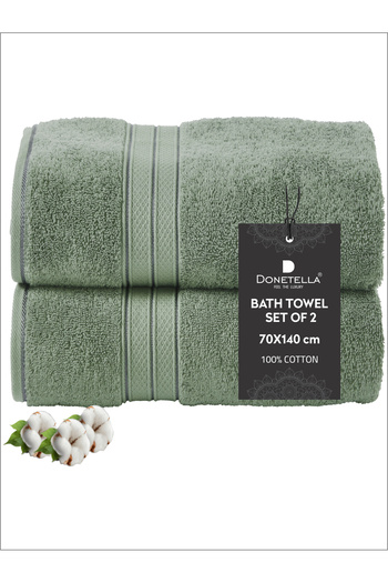 Donetella 2 - Pcs Premium Bath Towels (70x140cm) 600 GSM 100% Combed Cotton