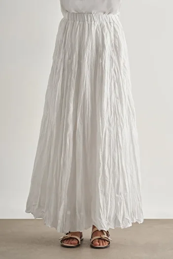 Hersteller Wrinkled Look Long Skirt with Elastic Waist