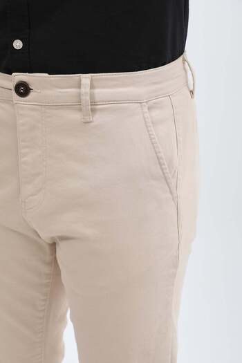Jeanspro Cotton Slim Fit Chino Pants - Cream
