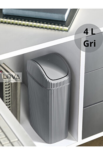 Lova 4 Lt Deco Slim Mutfak,Banyo,Tezgahüstü Çöp Kovası