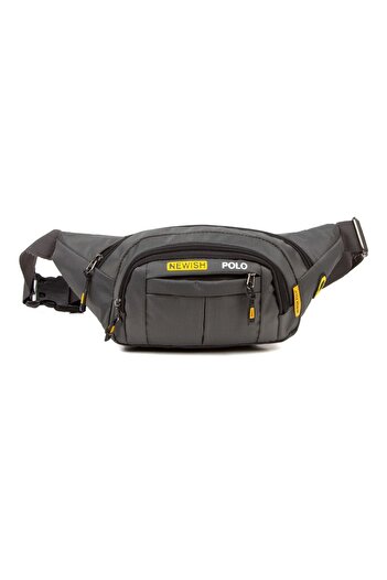 Newish Men's Gray Shoulder and Waist Bag with Cross Strap
