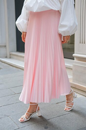 LOCCO Elisa Pleated Skirt - Light Powder Shades