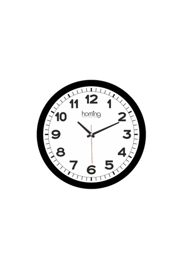 HOMİNG Nero Black Framed Modern Clock 30 cm 242100