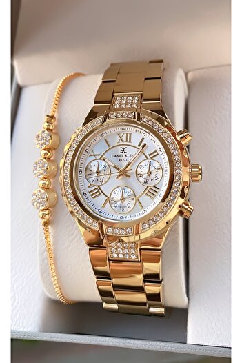 Daniel Klein Brand - Gold Color - Original - Waterproof 2 Years Warranty Women's Wristwatch - Bracelet Gift