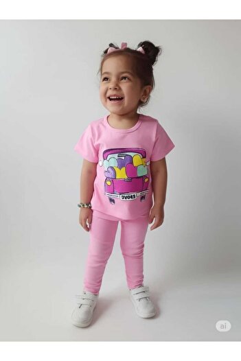 Store Cute Car Printed Girl's Capri Short Sleeve Summer Suit Baby