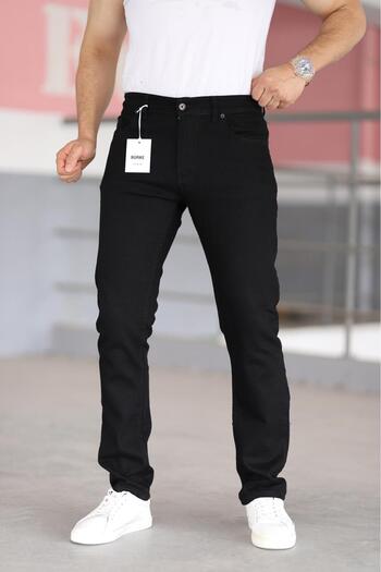 Bürke Premium Men's Black Color Regular Fit Relaxed Fit Stretchy Lycra Denim Jeans Jeans Trousers