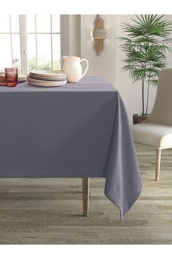 FAVOLLİ Velvet Textured Gray Color Tablecloth
