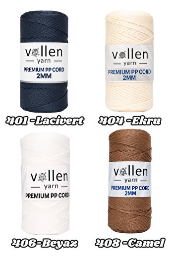 vollen yarn 200 г/230 м Преміум поліестер макраме шнур 2 мм, макраме шнур, макраме, супла, шнур для сумки, світло-сірий
