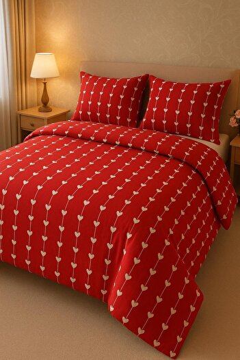Sheri Home LİTTLE HEART Pamuklu Çift Kişilik Nevresim Takım KALPtr888736636557721