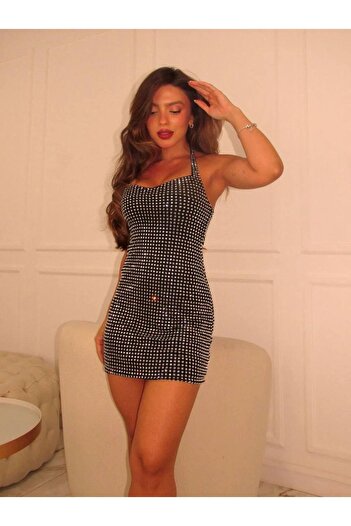 TAYT VEGAS Lycral Glossy Rhinestone Dress