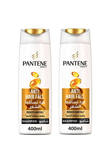 Pantene Pro-V Anti-Hair Fall Shampoo 2 x 400 ml Strengthens Hair & Reduces Hair Fall Due to Breakage