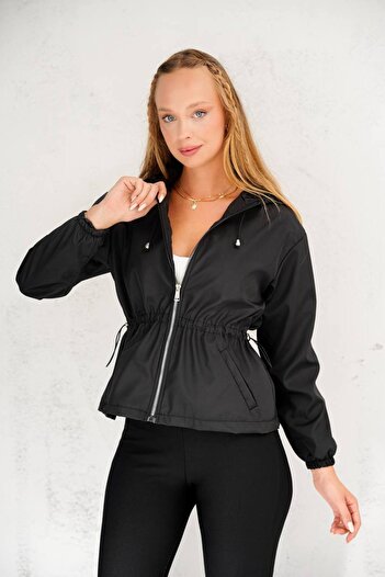 İLKCET MODA Αδιάβροχο σε στυλ Oversize με λεπτομέρεια μέσης