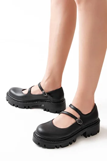 Home 868-756 Black Daily High-Sole Loafer Shoes