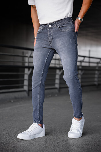 Ser Joven Men's Dark Gray Skinny Fit Jean Pants
