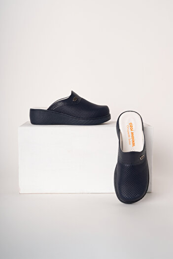 ÇİZGİ MEDİKAL Navy Blue Plus Prestige Women's Sabo Slippers Orthopedic Doctor Nurse Hospital Slippers