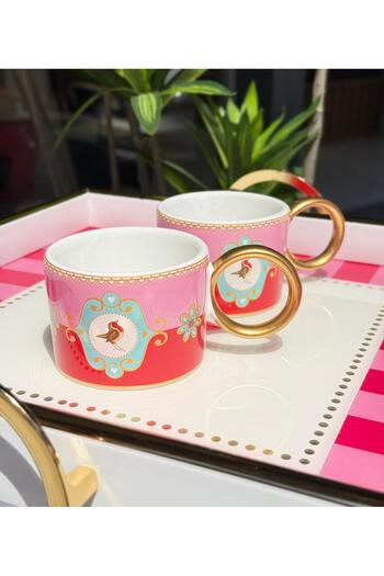 Onedekor Set of 2 Luxury Pink Bird Soha Mug
