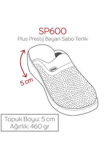 ÇİZGİ MEDİKAL White Plus Prestige Papuci Sabo pentru femei Papuci ortopedici Doctor Asistentă Spital