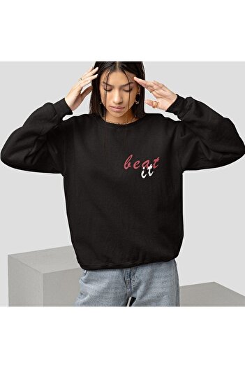 VBSVİBES Beat It Printed Sweatshirt - Crew Neck,oversize,design,trend