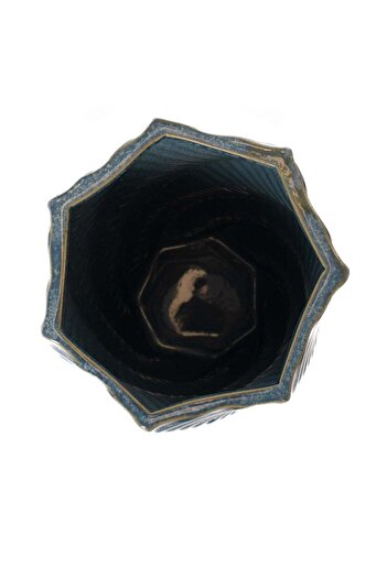 Ella Home Italia Vaza Spiral, Ceramica, Albastru, 23 cm