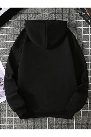 CLAYES Φούτερ Half Heart - Μαύρη στάμπα Oversize Hooded