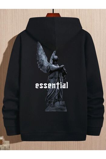 CLAYES Φούτερ Essential Sculpture - Μαύρη στάμπα Oversize Hooded