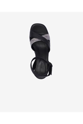 Greyder Women's Black Genuine Leather Heeled Sandals 4Y2Ps33551