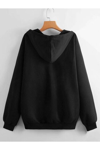 CLAYES Φούτερ Los Angeles Design - Μαύρη στάμπα Oversize Hooded