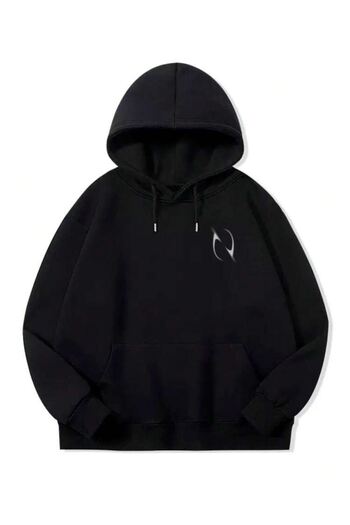 VBSVİBES Sophisticated Printed Unisex Sweatshirt Hooded Black Hoodie