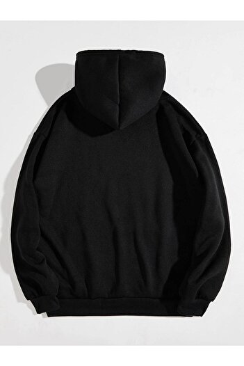 CLAYES Mushroom Night Sweatshirt - Black Printed Oversize Hoodie