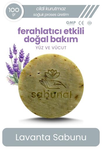 sabunal Lavender Soap - Natural Care Soap with Refreshing Effect 100 Gr