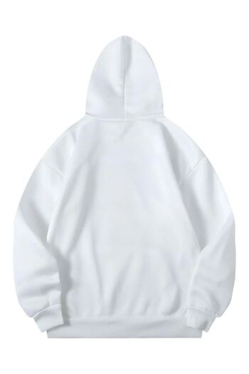 DUBU BUTİK Calif Ornia 1776 Sweatshirt - White Printed Oversize Hoodie