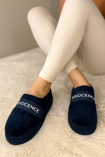 redtan Innocence |   Navy Blue |   Women's House Slippers |   Orthopedic |   Soft Soled |   Fur Inside |   Dowry