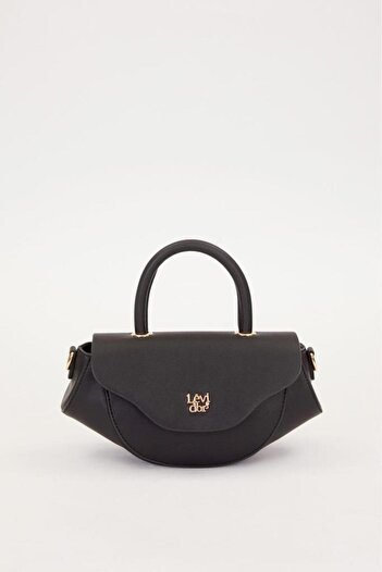 Levidor Black Geometric Model Women's Bag with Shoulder Strap