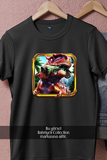 Bahriyeli Collection Oversize Jurassic Dino Water World Dinosaur Design Unisex T-Shirt