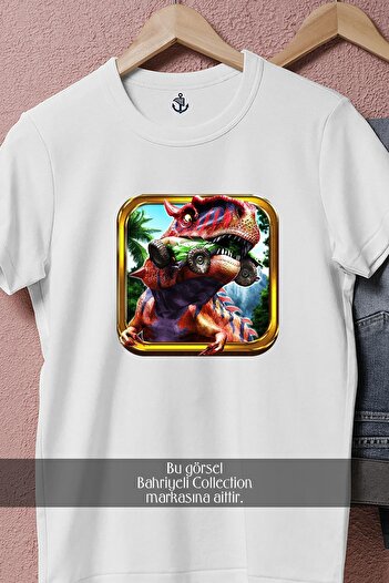 Bahriyeli Collection Oversize Jurassic Dino Water World Dinosaur Design Unisex T-Shirt