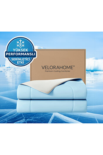 VELORAHOME Ice Chill Cooling Quilt –Double-Blue
